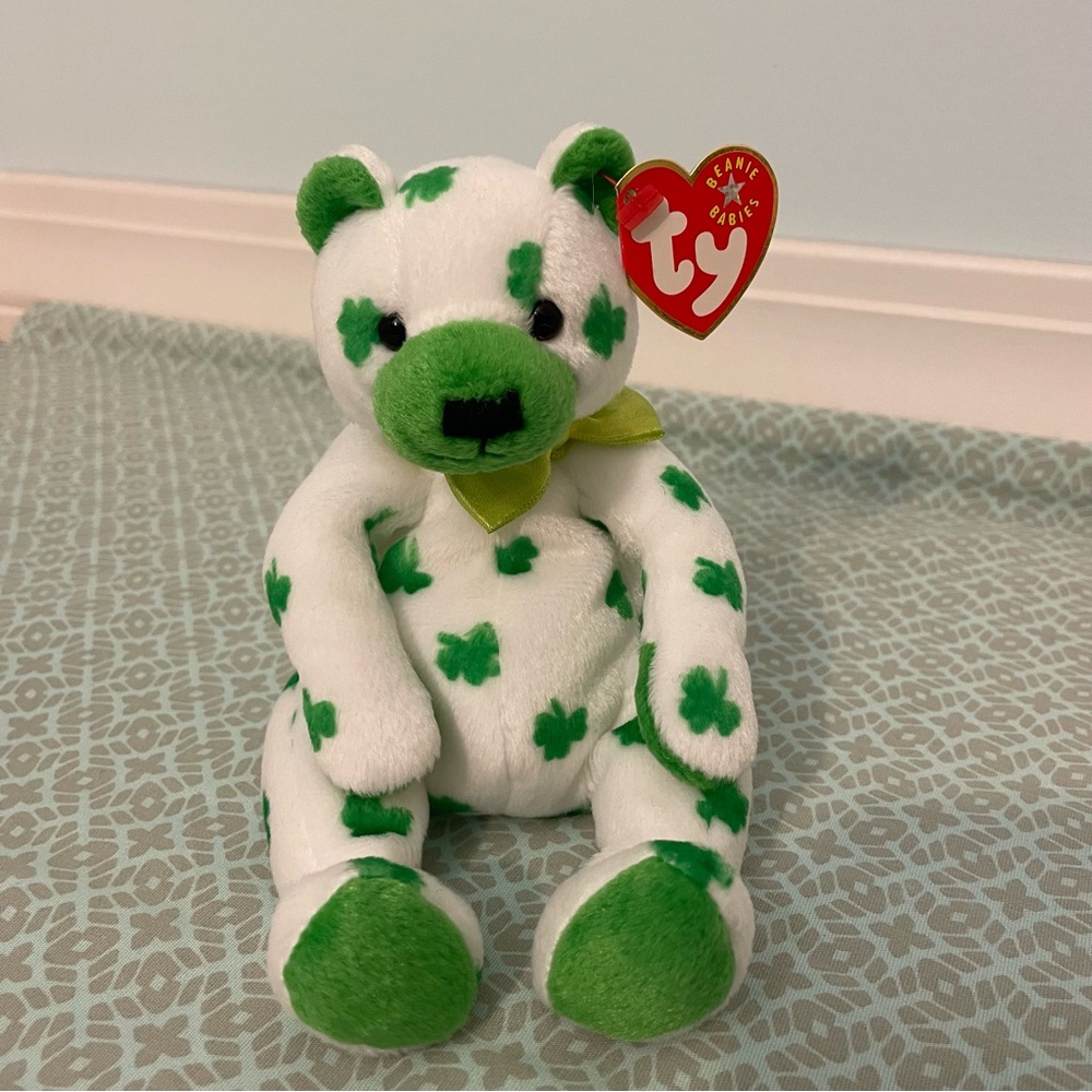 NEW! St. Patrick’s Day “Clover” TY Beanie Baby Bear
